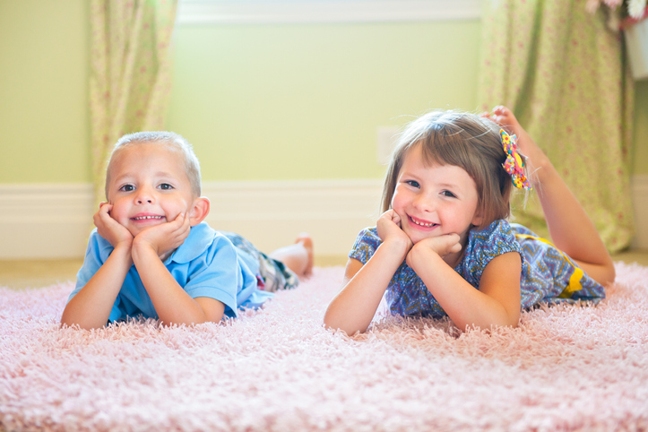 Boy soccer player in the carpet