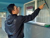 Work in carpet cleaning service